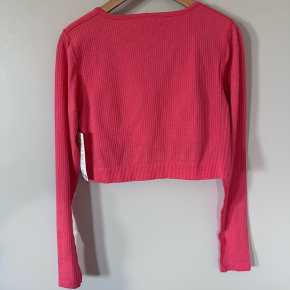 Lululemon Ebb to Street Long Sleeve Ribbed Cropped Top Pale Raspberry - Picture 6 of 7